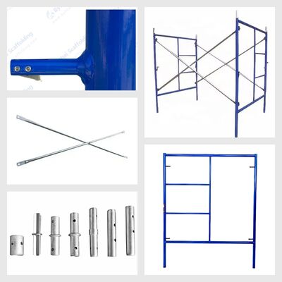 Construction Access Equipment H Type Steel Blue Red Masonary Frame Scaffolding Price