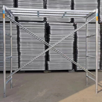 Modular 3'x4' Ladder Style Red Pre-Galvanized Q355 Steel H Frame Scaffolding
